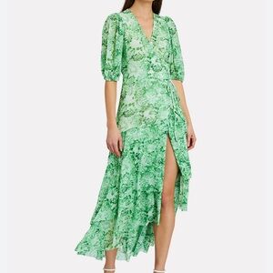 Ganni floral wrap dress